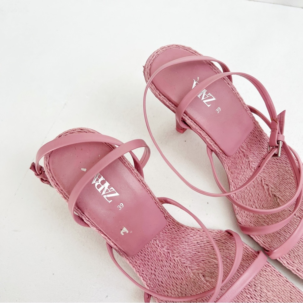 Zara | Pink Square Toe Heels - Picture 4 of 5